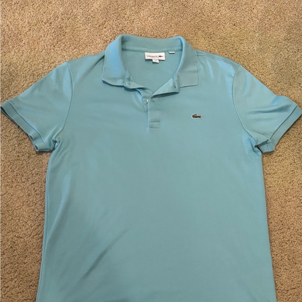 Lacoste Polo Shirt Men’s Medium Light Blue Classic Fit Alligator Logo